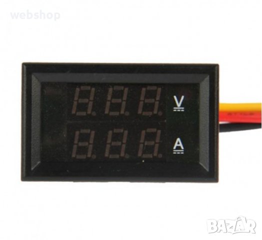 Волтметър/амперметър за вграждане в панел 3,2V/30V 45x26mm, снимка 2 - Друга електроника - 39402181