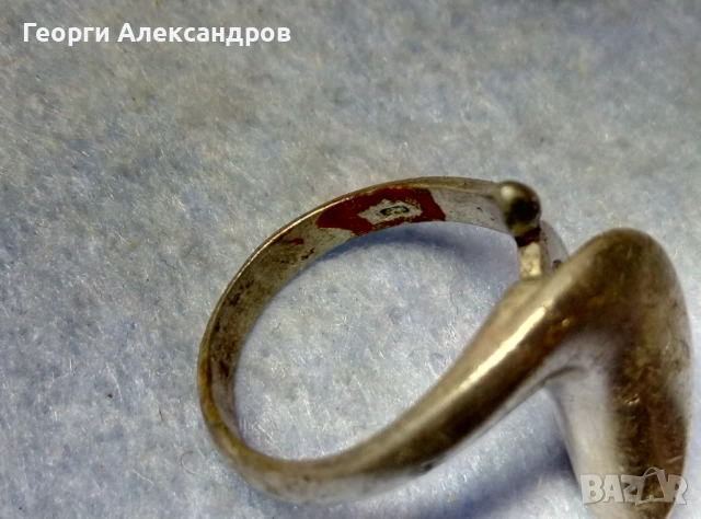 Арт НУВО стил СРЕБЪРЕН Пръстен СРЕБРО 925 Майсторска ръчна художествена изработка, снимка 4 - Пръстени - 52338684