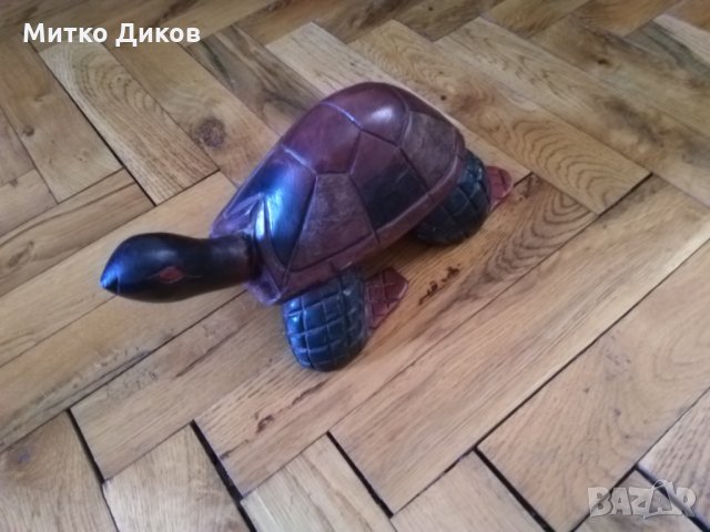 Дървена костенурка Н-110мм размер 230х110х145мм, снимка 2 - Декорация за дома - 26506459