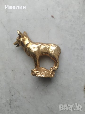 месингова статуетка-куче, снимка 2 - Антикварни и старинни предмети - 32971354