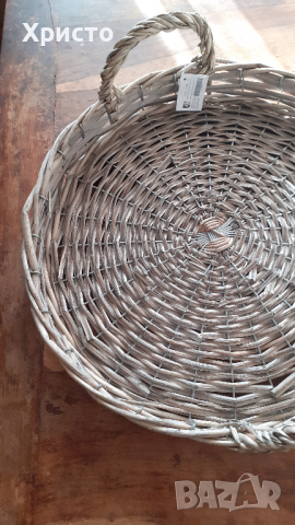 плетен поднос с дръжки от естествена тръстика бамбук за сервиране, нов, етикет.  Диаметър ф37,5 см,, снимка 5 - Прибори за хранене, готвене и сервиране - 44906947