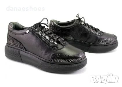 Обувки от естествена кожа в черно с анатомична подметка , снимка 2 - Дамски ежедневни обувки - 49075488