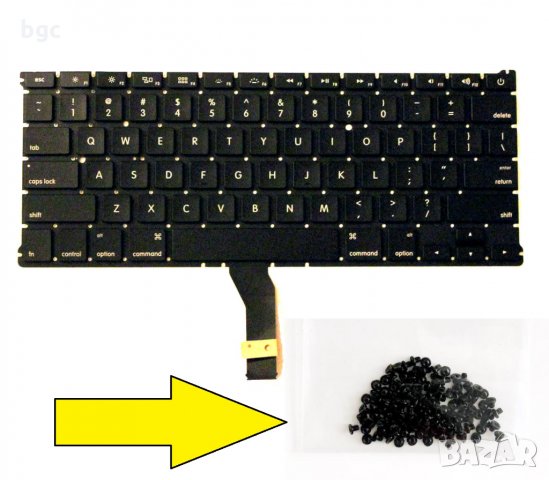 Комплект Болтове Винтчета Крепежи Гайки за MacBook клавиатура A1369 A1466 A1465 A1370 A1278 A1286, снимка 2 - Лаптоп аксесоари - 33561780