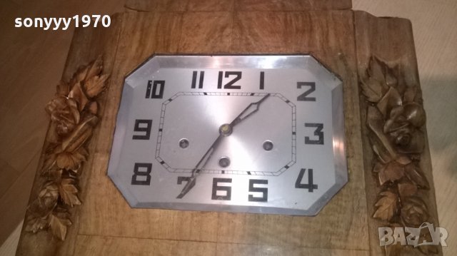 стар дървен часовник-62х43х17см-антика, снимка 10 - Колекции - 26777021