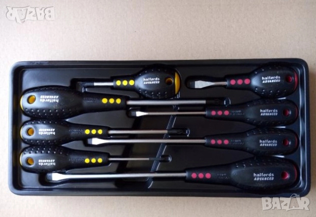 HALFORDS advanced 8 броя отвертки комплект .TRIDENT TOOLS 6 БРОЯ дълги отвертки торкс T10-T30, снимка 2 - Отвертки - 52886890