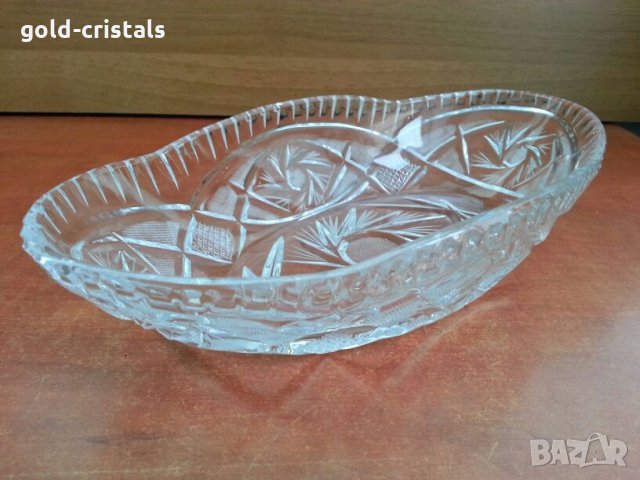 кристална овална купа, снимка 1 - Антикварни и старинни предмети - 27034892