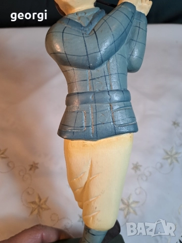 дървена статуетка дърворезба играч на голф, снимка 4 - Статуетки - 52027151