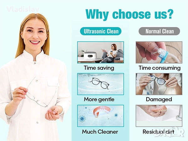 Ултразвукова почистваща машина 48000Hz, снимка 2 - Други - 52458546