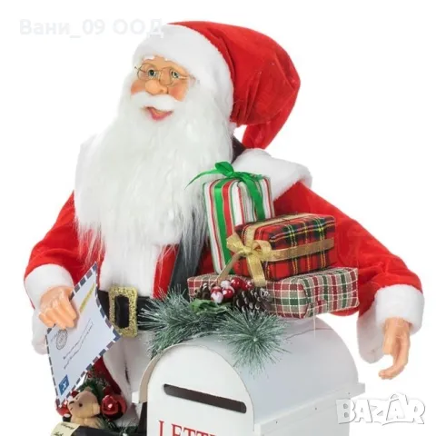 100см! Уникален Дядо Коледа със звук, светлина и пощенска кутия , снимка 4 - Декорация за дома - 47741111