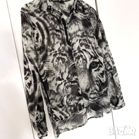 Разпродажба спешно Дамска риза с принт тигър, oversize, овърсайз, шифон, M , снимка 2 - Ризи - 43195768