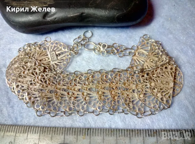 СТАРА НЕЖНА ФИЛИГРАННА СРЕБЪРНА ГРИВНА СРЕБРО 925 РЕТРО БИЖУ ФИНА МАЙСТОРСКА РЪЧНА ИЗРАБОТКА 47940