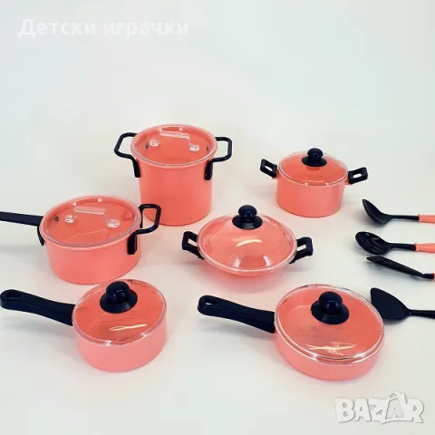 Детски комплект розови тенджери и тигани, снимка 2 - Образователни игри - 50285504