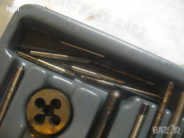 VEB НЕМСКИ ГДР СТАРО КАЧЕСТВО КОМПЛЕКТ 58 БРОЯ МЕТЧИЦИ ПЛАШКИ РЕЗБОНАРЕЗНИ ОТ СТАРИЯ МАТЕРИАЛ М3-М12, снимка 9 - Други инструменти - 49755923