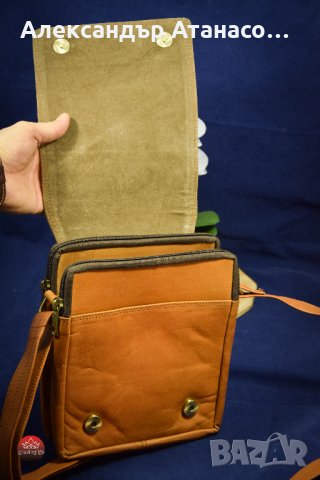 Персонализирана мъжка чанта от естествена кожа, снимка 5 - Чанти - 32611664