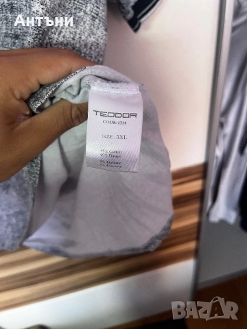 Сиво поло с къс ръкав, снимка 3 - Тениски - 52870508