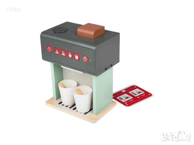 НОВИ! Детска дървена Кафемашина с тъчпад и аксесоари, снимка 2 - Образователни игри - 49786081