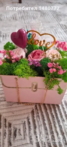 Чантичка със скандинавски мъх , снимка 4 - Декорация за дома - 48970369