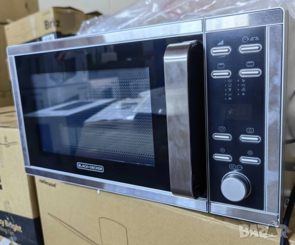 Микровълнова с грил и конвекция Black+Decker BXMZ900E – 25L, 900W, автоматични програми, дигитален д