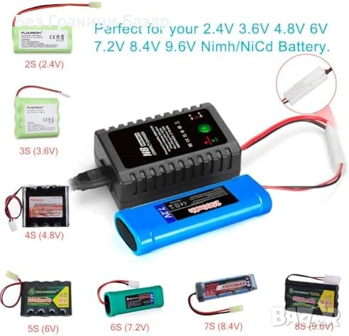 Ново Зарядно за RC батерии NiMH/NiCd 2.4-9.6V Mini/Standard Tamiya, снимка 7 - Друга електроника - 53522822