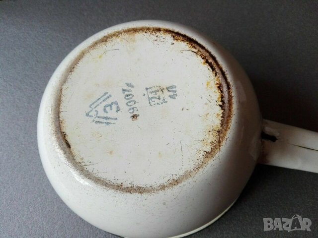 Стара емайлирана касерола, млековарка, черпак(8.3), снимка 4 - Антикварни и старинни предмети - 43680944