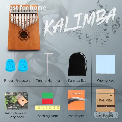 Калимба Ударен музикален инструмент със 17 ноти, дърво KOA,, снимка 4 - Ударни инструменти - 48744013