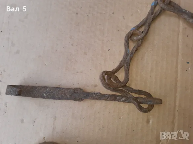 Стара верига за огнище от ковано желязо , здрава, снимка 5 - Антикварни и старинни предмети - 50327327