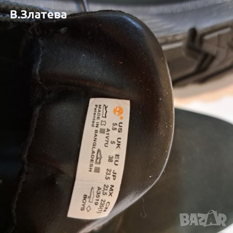 Боти-TIMBERLAND  №38, цвят ЧЕРЕН, естествен набук., снимка 4 - Дамски боти - 43945292