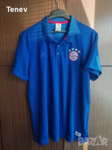 Bayern Munich Adidas Polo оригинална тениска XL Munchen синя рядък модел Байерн Мюнхен 