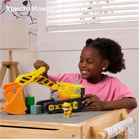 Paw Patrol Rubble & Crew Булдозерът с инструменти на Ръбъл Пес Патрул, снимка 6 - Коли, камиони, мотори, писти - 53492130