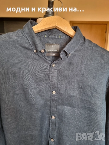 Мъжка ленена риза Junk de Luxe, размер L, снимка 6 - Ризи - 52652584