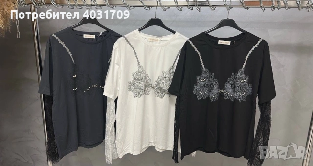 Блуза с дантела , снимка 2 - Блузи с дълъг ръкав и пуловери - 53150750