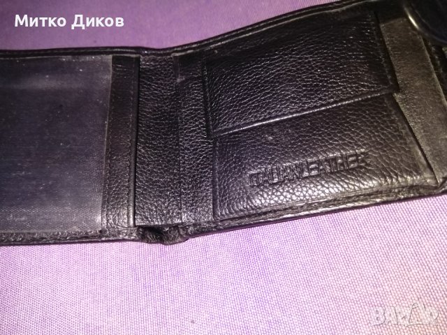 Малък компактен италиански портфейл естествена кожа 105х80мм вътрешен цип, снимка 5 - Портфейли, портмонета - 38382823