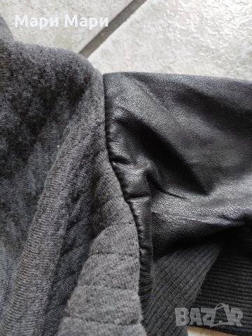 Връхна дреха с кожени ръкави, снимка 7 - Блузи с дълъг ръкав и пуловери - 26237509