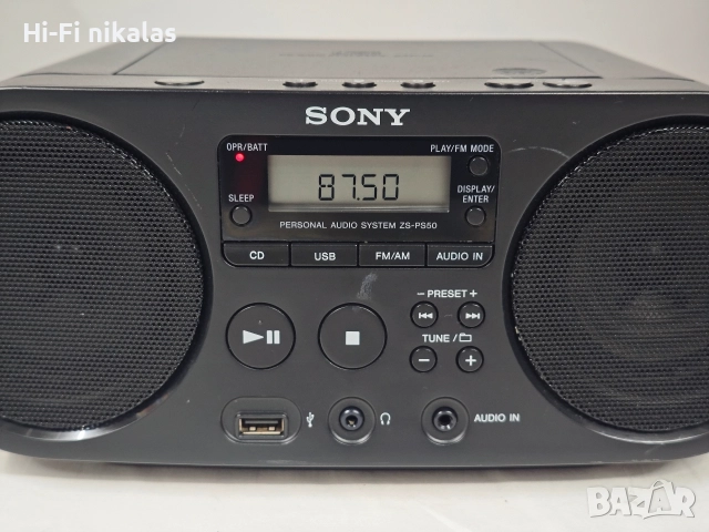 FM радио касетофон USB плейър CD плейър SONY ZS-PS50