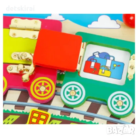Дъска за двигателни умения - Веселото влакче - БизиБорд, снимка 4 - Образователни игри - 47503678
