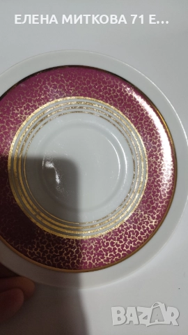 Lettin Тюрингия-един прекрасен троен сет за чай/дълго кафе от фин порцелан, снимка 12 - Сервизи - 52586448