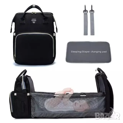 2 в 1 бебешка чанта, раница за бебешка количка, кошара, повивалник, снимка 10 - Раници - 52208425