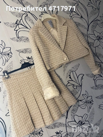 Дамски комплект с пола и късо сако, снимка 2 - Други - 53280299