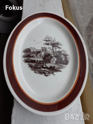 Уникално красиво плато поднос порцелан Италия, снимка 2 - Антикварни и старинни предмети - 53490504