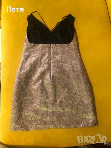 Дамска елегантна сребриста рокля с гол гръб, снимка 3 - Рокли - 37620583