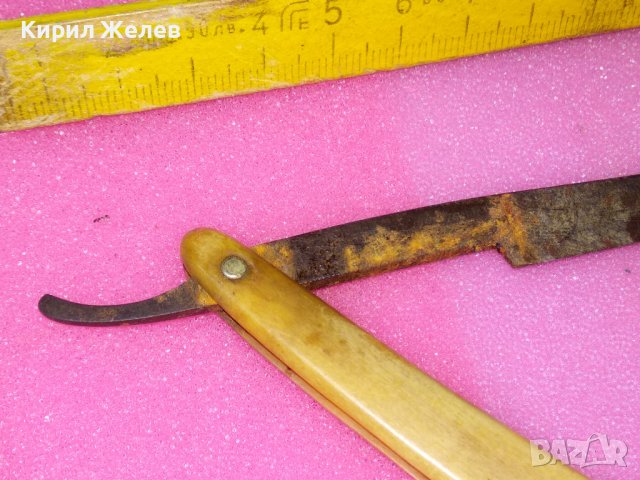 Старинен РЯДЪК КОЛЕКЦИОНЕРСКИ БРЪСНАЧ с РОГОВА ДРЪЖКА РЪЧНА ИЗРАБОТКА 22487, снимка 5 - Колекции - 44010481