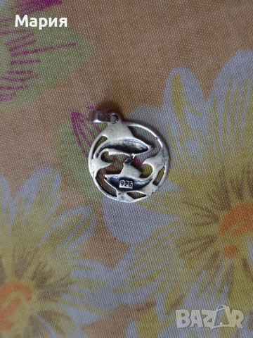 Сребърен медальон "Риби", снимка 3 - Колиета, медальони, синджири - 53284943