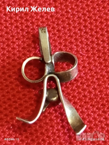 Сребърна висулка във формата на ПАНДЕЛКА украсена с кристал ефект Aurora Borealis 52629, снимка 8 - Колиета, медальони, синджири - 53062284