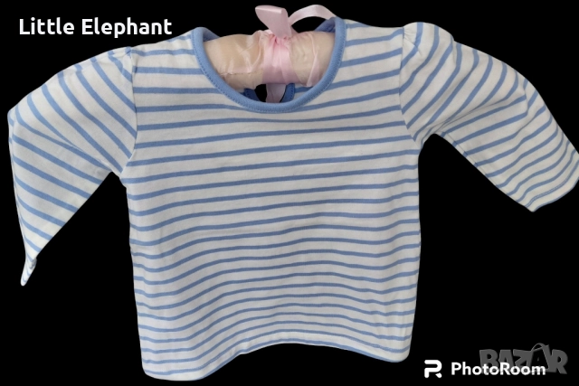 Блузка с дълъг ръкав бяло и синьо райе за 12-18 мес мом,Англия/нова