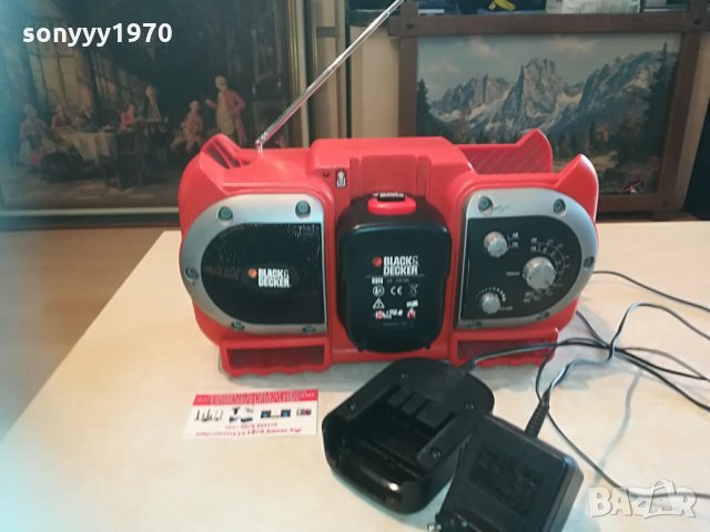 black & decker radio+battery pack+battery charger 0705210922, снимка 2 - Радиокасетофони, транзистори - 32786917