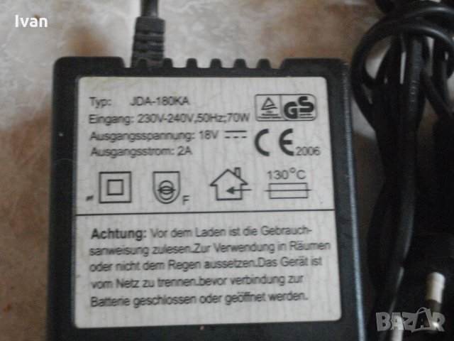 21 Волта-Зарядно Универсално-За Всички Закръглени Батерии За Винтоверт-Немско-2,0 Ампера-НОВО, снимка 4 - Винтоверти - 33225041