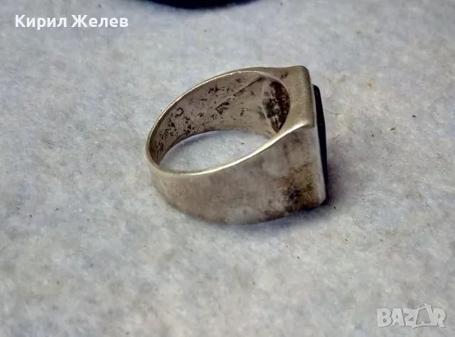 АРИСТОКРАТИЧЕН КЛАСИЧЕСКИ МОДЕЛ СРЕБЪРЕН ПРЪСТЕН СРЕБРО 925 с ЮВЕЛИРНО ШЛИФОВАН ЧЕРЕН ОНИКС 49980, снимка 6 - Пръстени - 50024975