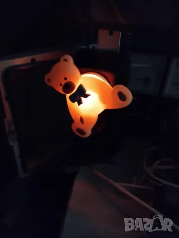 Нощна лампа с меченце към контакт  - лека и топла светлина и не дразни очите както светодиодните, снимка 3 - Друга електроника - 49795665