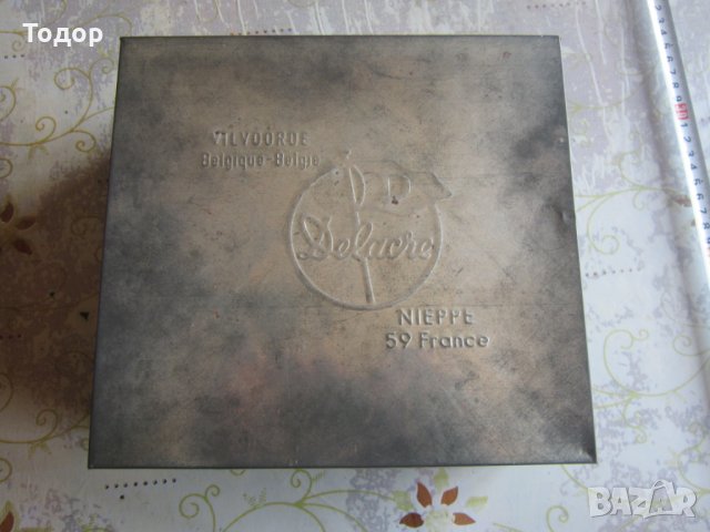 Старинна тенекиена ламаринена  кутия, снимка 4 - Колекции - 32810261