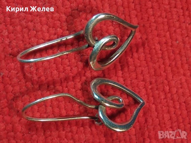 РОМАНТИЧНИ СЪРЦЕВИДНИ СРЕБЪРНИ ОБЕЦИ СРЕБРО 925 АЖУРНА МАЙСТОРСКА РЪЧНА ИЗРАБОТКА 44329, снимка 3 - Обеци - 45893512